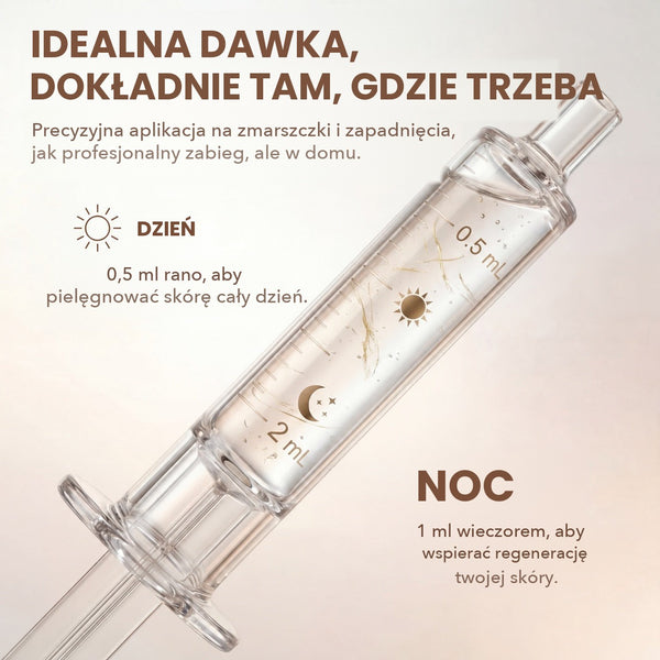 Dawka na dzień i na noc strzykawką bez igły